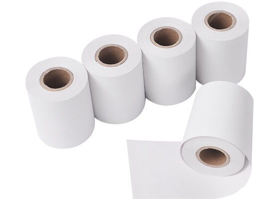 rollo de papel termal de la posición de la base de papel de 57mmx50m m 52gsm 8x12m m