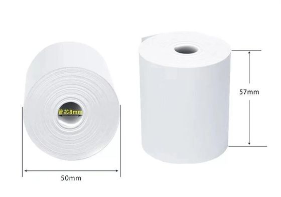 65gsm papel termal impreso 32m m Rolls con base plástica negra